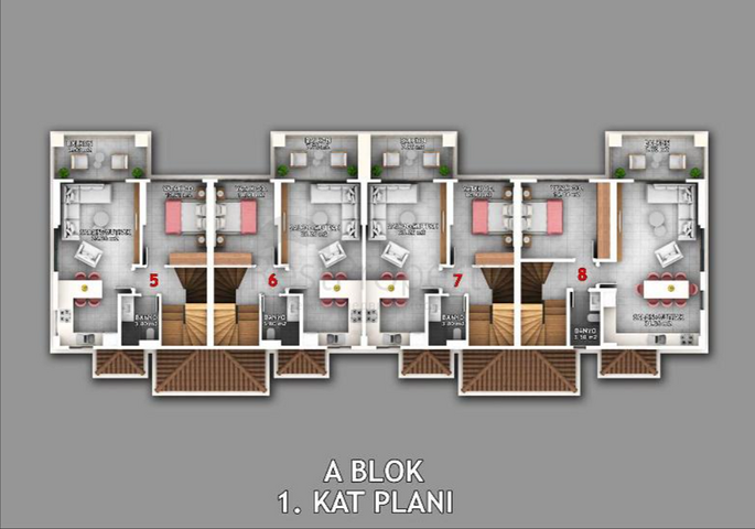 1+1 Wohnung in Fethiye - Antalya 