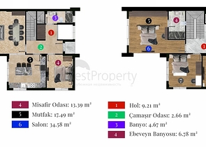 4+1-Villen im Stadtteil Doshemealty - Antalya 