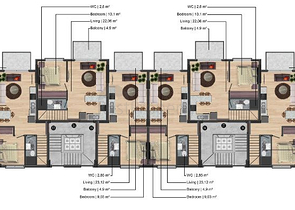 Apartment mit 1+1 Grundriss in Fethiye 