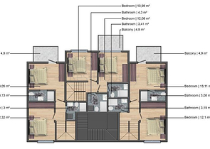 Apartment mit 1+1 Grundriss in Fethiye 