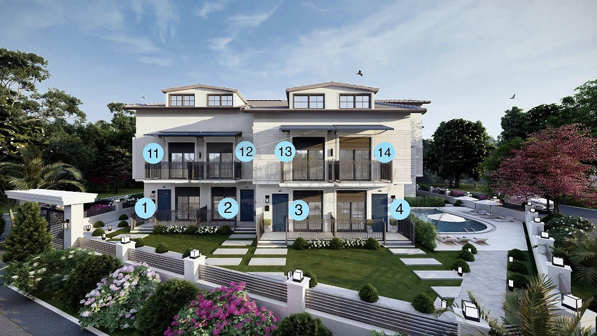 Wohnung mit 1+1 Grundriss von 50 m2 in Fethiye 