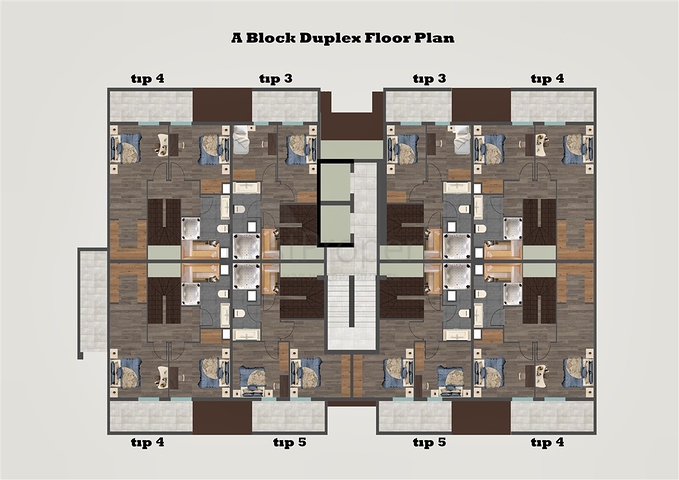 Apartments 2+1 Duplex in der Wohngegend von Persimmon - Antalya