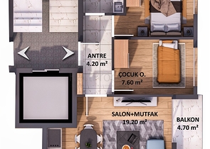 1+1 und 2+1 Wohnungen im Wohnbezirk Kyzylaryk - Antalya 