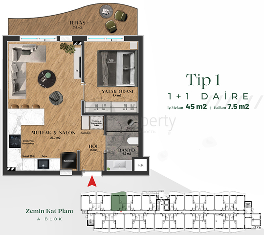 Investitionsprojekt im Wohnbezirk Güzeloba - Antalya