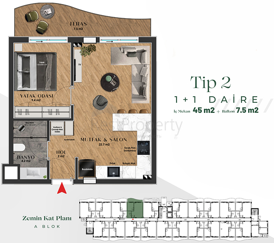 Investitionsprojekt im Wohnbezirk Güzeloba - Antalya