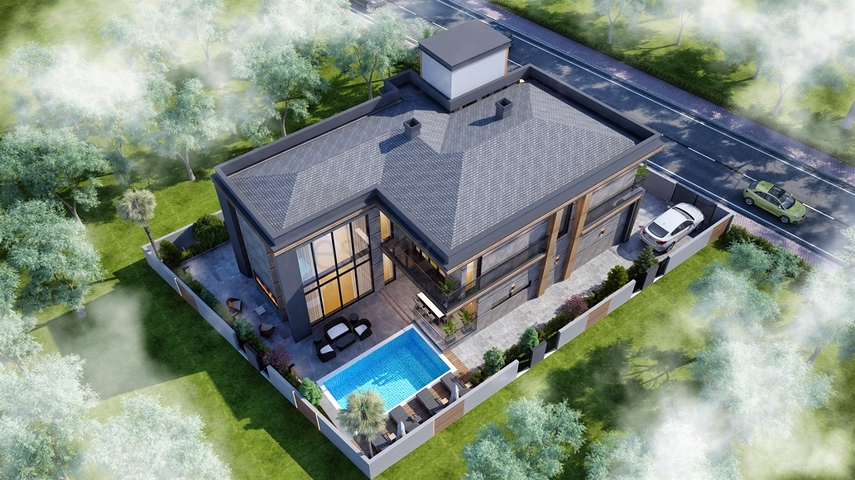 4+1-Villa in der Region Doshemealty - Antalya 