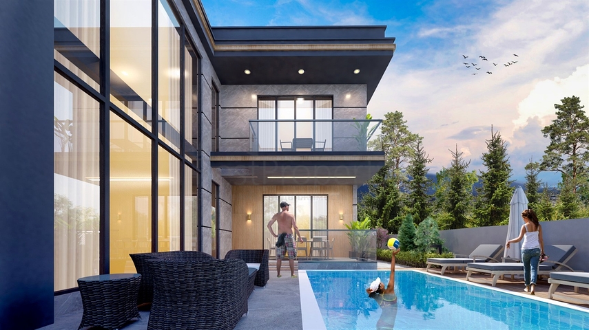 4+1-Villa in der Region Doshemealty - Antalya 