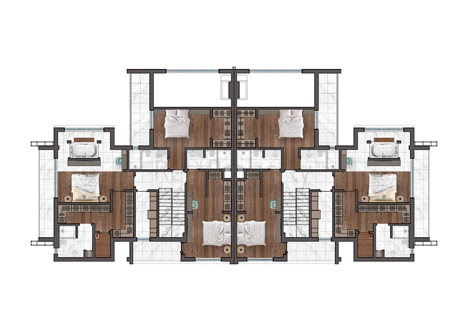 4+1-Villen im Stadtteil Doshemealty - Antalya 