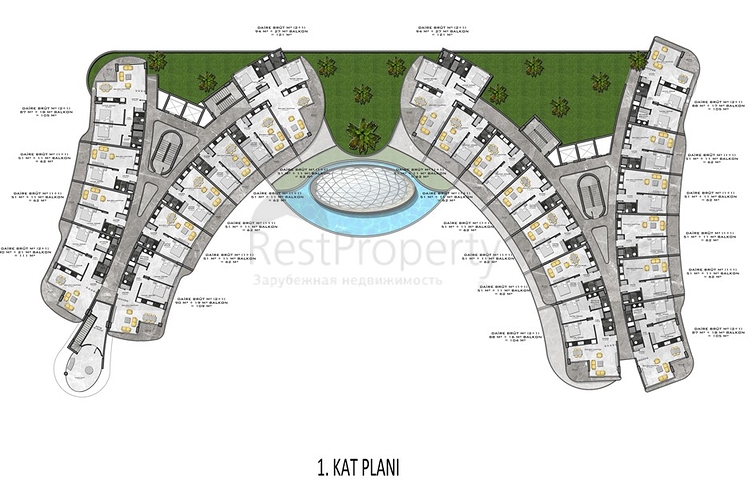 Neue Luxusanlage in der Nähe des Meeres in Kargicak Neue Luxusanlage in der Nähe des Meeres in Kargicak