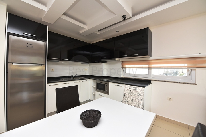 Möblierte Wohnung mit zwei Schlafzimmern zur Miete.