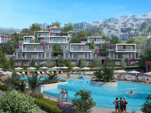 Komplex moderner Villen an der Ägäis in Bodrum