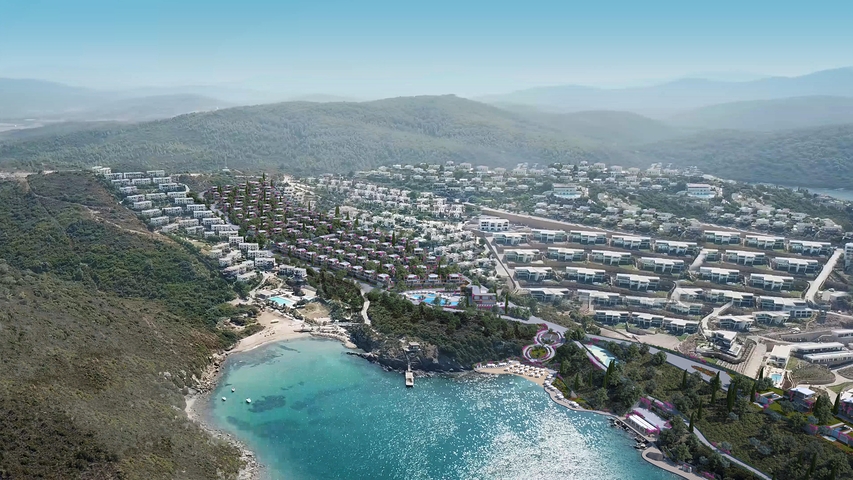 Komplex moderner Villen an der Ägäis in Bodrum