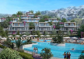 Komplex moderner Villen an der Ägäis in Bodrum