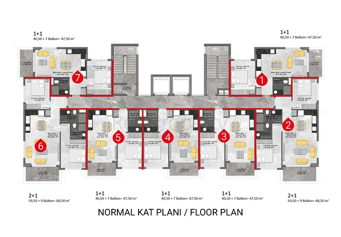 Wohnungen in der neuen Wohnanlage von Avsallar
