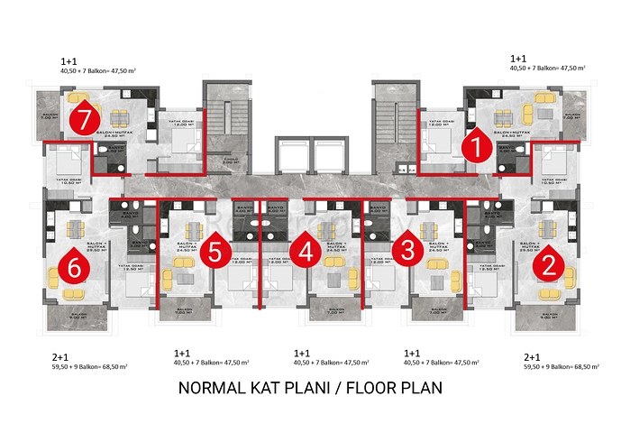 Wohnungen in der neuen Wohnanlage von Avsallar