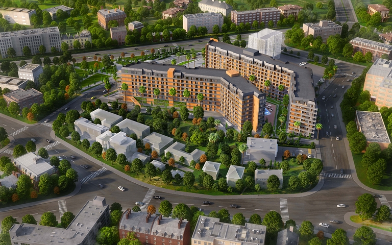 Wohnanlage Familienkonzept, in der Nähe der U-Bahn-Station