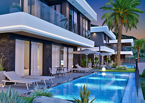 Investitionsprojekt von Luxusvillen im Komplex des Bezirks Tepe