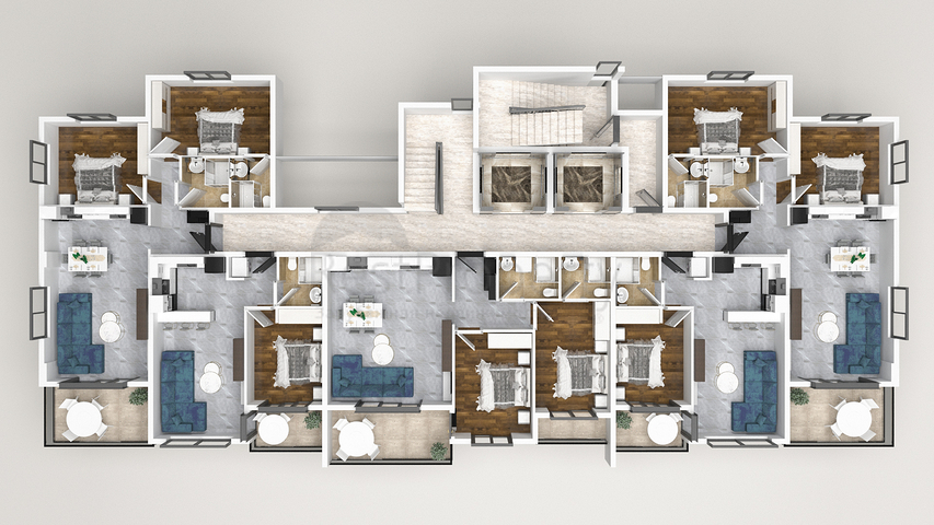 Neubaukomplex im europäischen Bezirk Oba