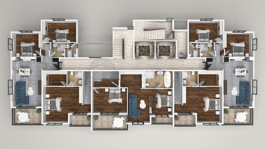 Neubaukomplex im europäischen Bezirk Oba