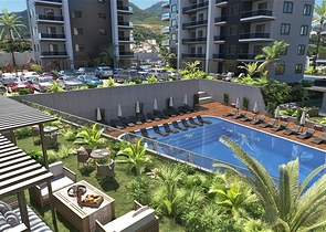 Neubaukomplex im europäischen Bezirk Oba