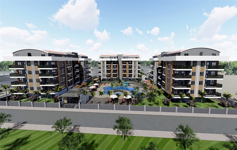 Die im Bau befindliche Wohnanlage im europäischen Bezirk Oba