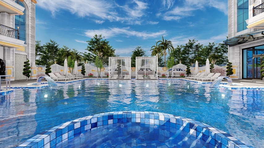 Neubaukomplex im Stadtteil Mahmutlar