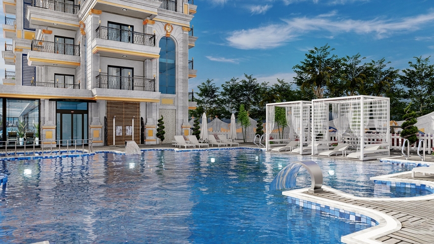 Neubaukomplex im Stadtteil Mahmutlar