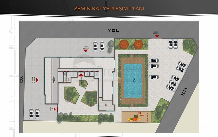 Im Bau befindlicher Komplex im Bezirk Mahmutlar