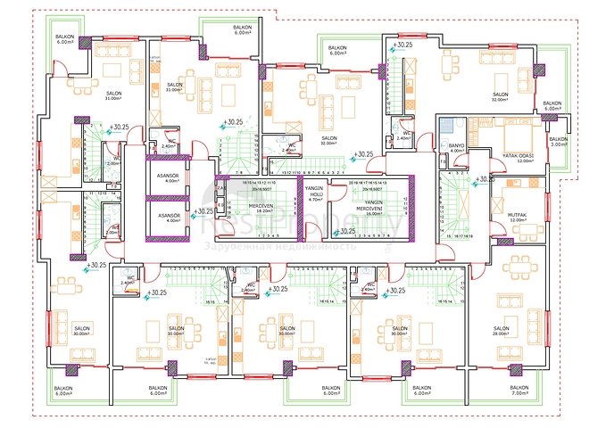 Komplex im Bau im Zentrum von Mahmutlar