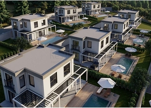 Boutique-Projekt von Villen im Bau in der Nähe von Gündogan 
