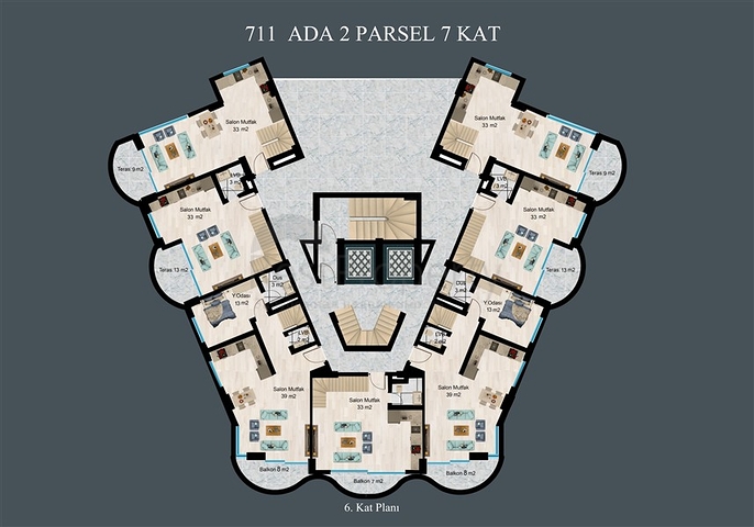 Elite-Komplex im Bau in Demirtas