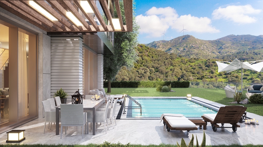 Luxusvillenprojekt im Bau in Yalıkavak 