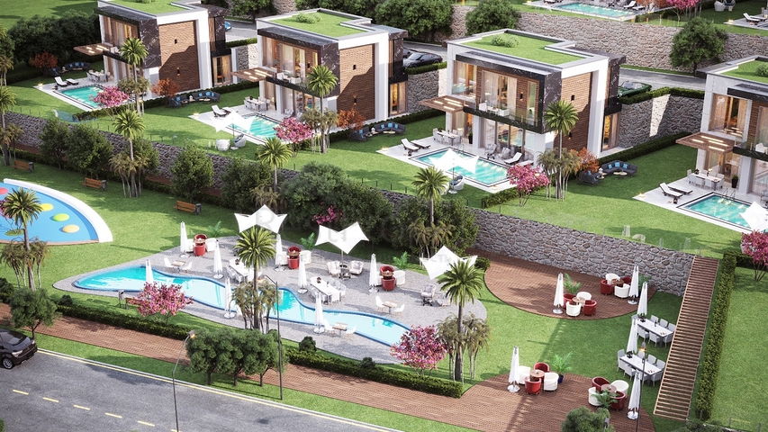 Luxusvillenprojekt im Bau in Yalıkavak 