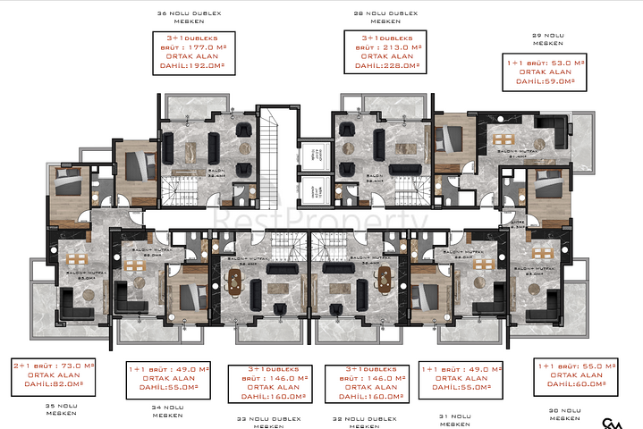 Im Bau befindliche Boutique-Konzept-Komplex im Bezirk Oba