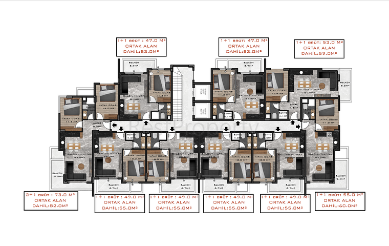 Im Bau befindliche Boutique-Konzept-Komplex im Bezirk Oba