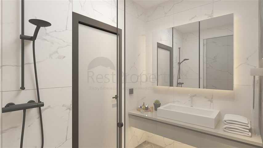 Ein moderner Komplex im europäischen Bezirk Oba