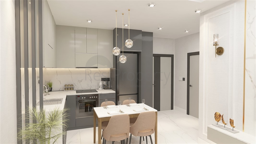 Ein moderner Komplex im europäischen Bezirk Oba