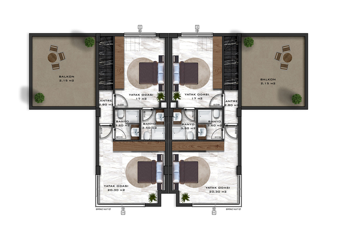 Ein Komplex von Villen in Avsallar