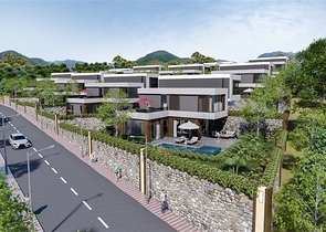 Ein Komplex von Villen in Avsallar