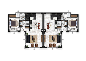 Ein Komplex von Villen in Avsallar