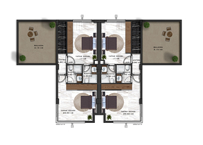 Ein Komplex von Villen in Avsallar