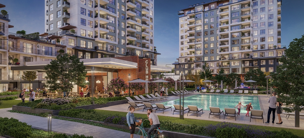 Das Projekt umfasst private Terrassen mit Garten