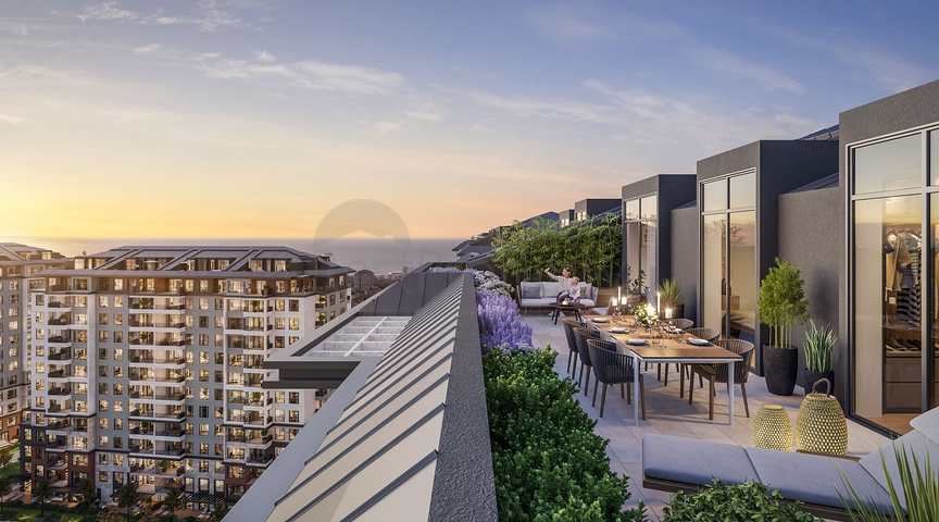 Das Projekt umfasst private Terrassen mit Garten