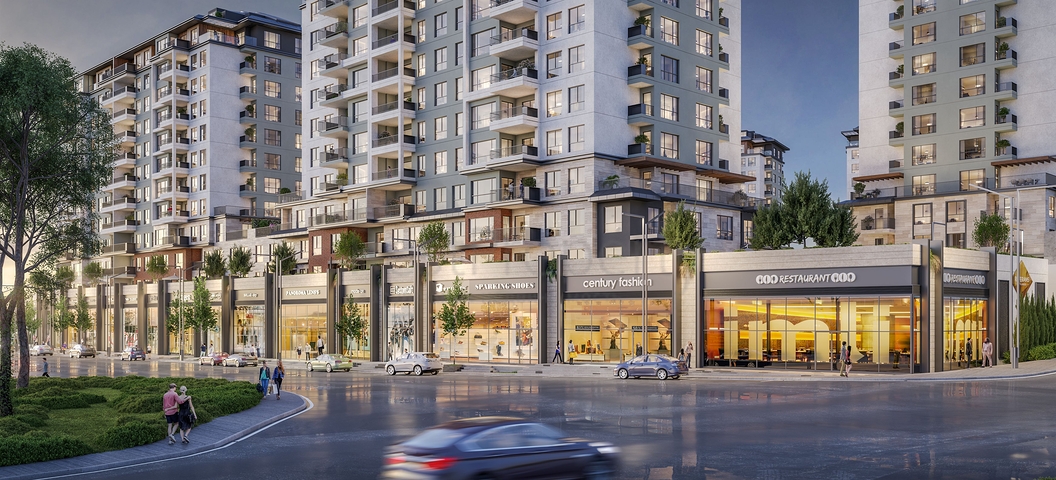 Das Projekt umfasst private Terrassen mit Garten