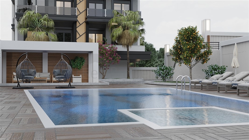 Neue Wohnanlage 400 m vom Meer entfernt im Stadtteil Kestel 