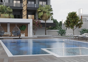 Neue Wohnanlage 400 m vom Meer entfernt im Stadtteil Kestel 