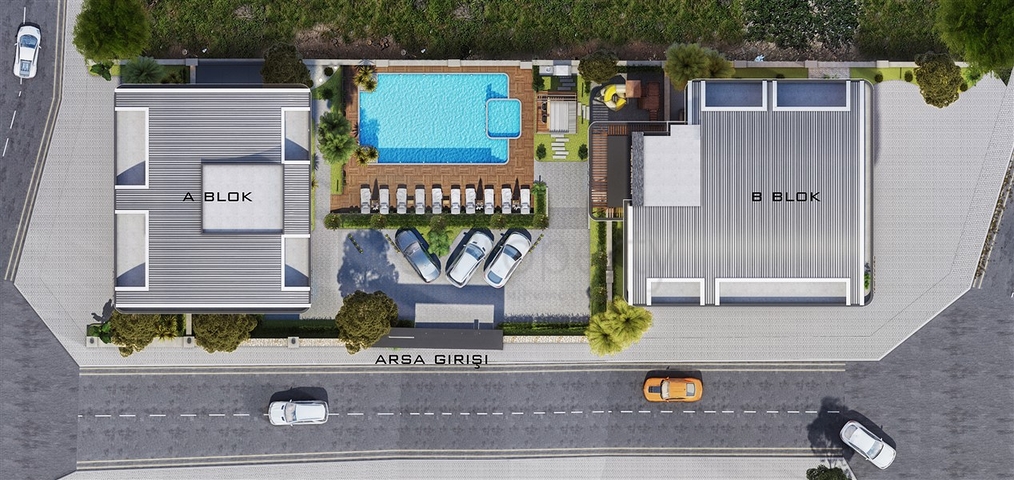 Der im Bau befindliche Komplex im Bezirk Oba