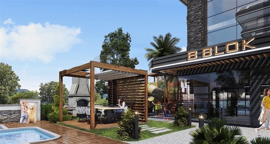 Der im Bau befindliche Komplex im Bezirk Oba