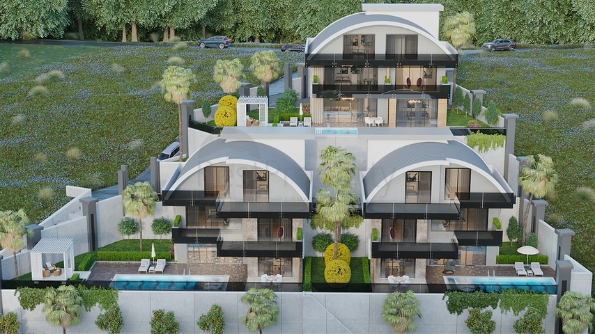 5+1 High-End-Gabelprojekt im Zentrum von Alanya mit herrlichem Panoramablick