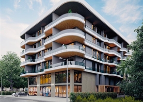 Wohnungen in einer neuen Wohnanlage, 50 m vom Strand entfernt im Stadtteil Kargicak